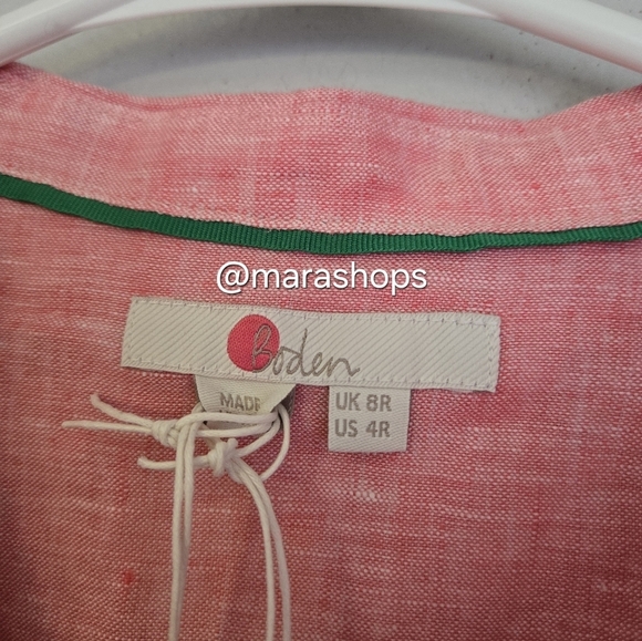 Boden Stripe Tunic Linen Button Down Shirt - Picture 5 of 6